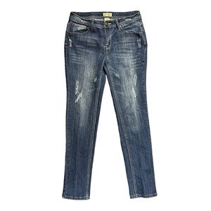 Earl Jeans Blue Denim Distressed Stretch Mid Rise Women Size 8 Vintage 90s‎
